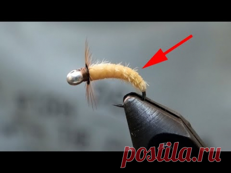 Лакомство для Хариуса. Имитация Ручейника. Мохнатое тело из Nymph Skin. Caddis Larva