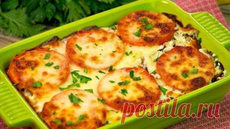 Картошечка, запеченная с мясом и помидорами под сырной шубкой - любимый ужи