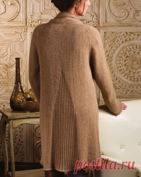 КАРДИГАН С ПЛАНКОЙ ИЗ КОСЫ.