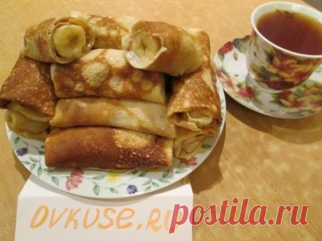 Блинчики с бананами и сгущенкой - пошаговый кулинарный рецепт с фото / Простые рецепты