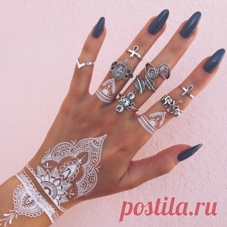 Мехенди белой хной | FunTattoo.ru