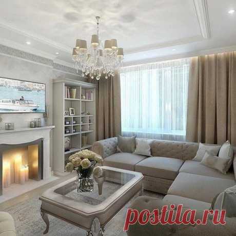 Гостиная с камином