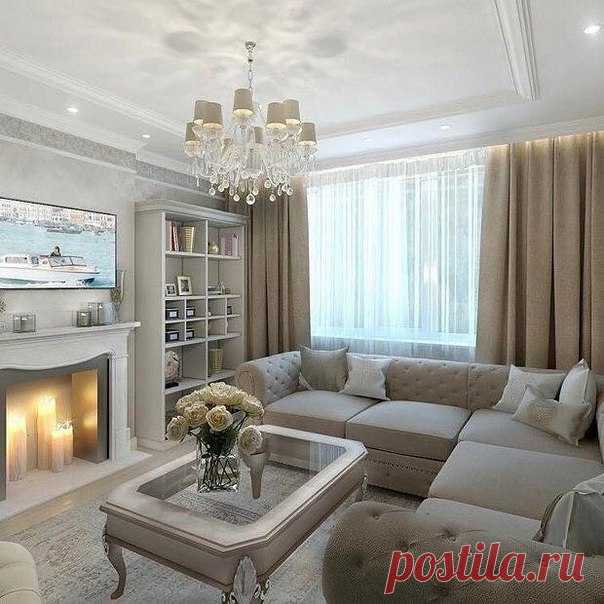 Гостиная с камином