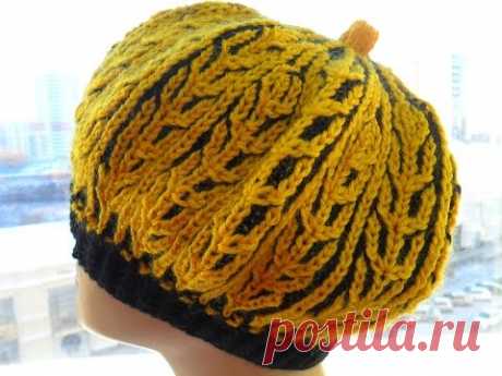 Берет&quot; Бриошь&quot; 1 часть (  It takes knit   technique in brioche) (Шапка #38)