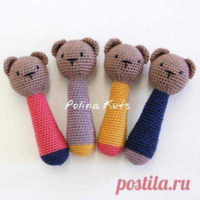 1000 схем амигуруми на русском: Погремушки мишки крючком