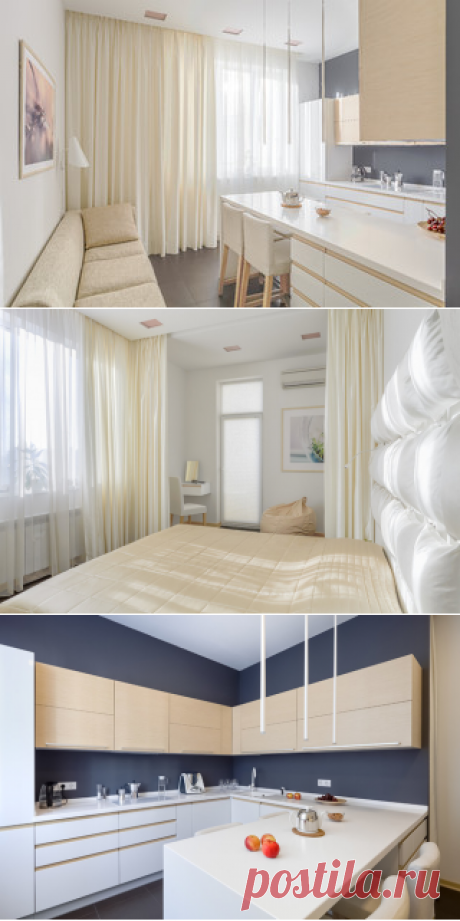 Цветная светодиодная подсветка и белый цвет в интерьере квартиры