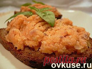 КРАСНАЯ ИКРА из МАНКИ !   **Томат/сок 1ст, манка 1ст, раст/масло 1ст, филе сельди в масле или филе 2-х крупных селедок 500г, лук 1шт.   //Овкусе.ру