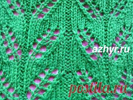 № 62 Ажурный узор спицами - схема | АЖУР - схемы узоров