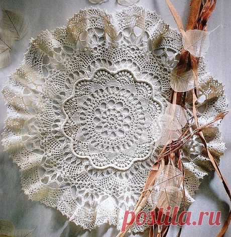 Нежная салфетка крючком - схема
