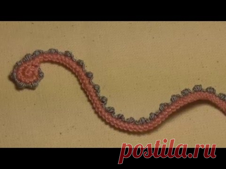 Шнур гусеничка крючком. Ирландское кружево. Видео-урок.