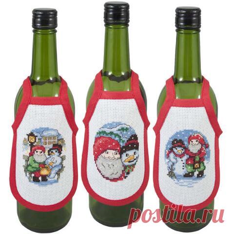 Herrschners® Snowman Bottle Aprons Counted Cross-Stitch Kit  