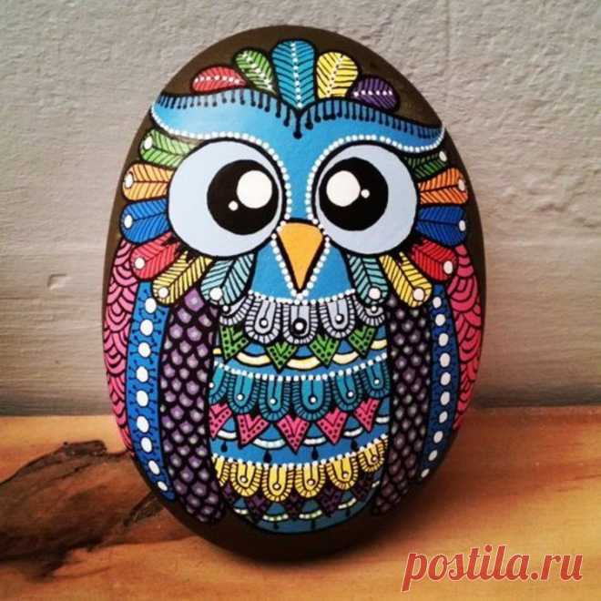 Идеи росписи камней: совы — Сделай сам, идеи для творчества - DIY Ideas