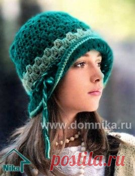 Очаровательная шляпка крючком