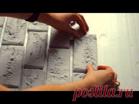мастер-класс : кирпичная стена из пенопласта | DIY brick wall of foam