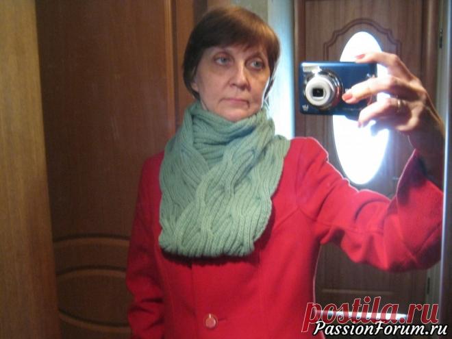 Снуд двухсторонним узором | Вязание спицами аксессуаров