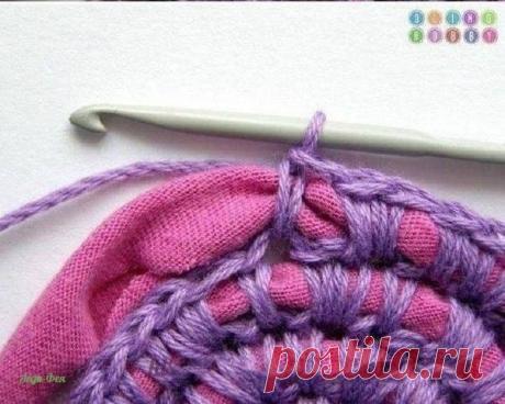 Вяжем коврик из остатков пряжи