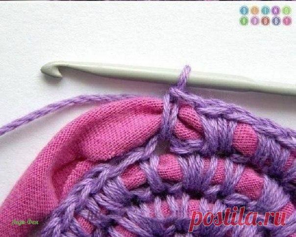 Вяжем коврик из остатков пряжи