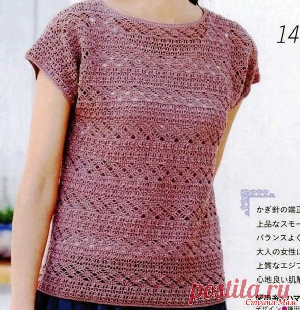 Розовый топ из японского журнала - Все в ажуре... (вязание крючком) - Страна Мам