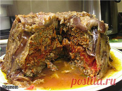 Баклажано-мясной торт.