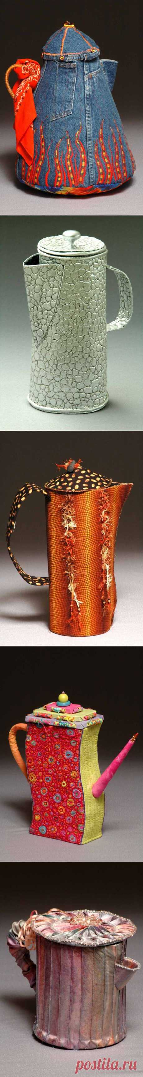 Coffee Pots – 3D Fiber Art – 2007 | The Milwaukee Art Quilters