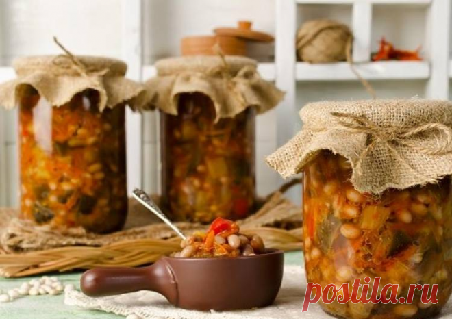 Баклажанчики с фасолью на зиму 
