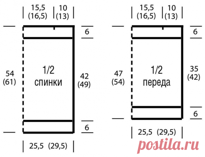 ПОДБОРКА ДЖЕМПЕРОВ С КОРОТКИМИ РУКАМИ. ЖЕНСКИЕ ДЖЕМПЕРЫ СПИЦАМИ, СХЕМЫ И ПОДРОБНОЕ ОПИСАНИЕ.  Модель No4. Длинный топ с V-образным вырезом горловины.
Размеры: 36/38 (40/42) 44/46
Вам потребуется: 350 (400) 450 г сиреневой пряжи Summer (100% хлопка, 110 м/50 г); прямые спицы No 4; крючок No 3; круговые спицы No 4.
Резинка: попеременно 2 лиц., 2 изн.
Лицевая гладь: лиц. р. — лиц. п., изн. р.— изн. п.
Платочная вязка: лиц. и изн. р. -лиц.п.
Изнаночная гладь: лиц.р. — изн.п., изн.р.- лиц.п.
