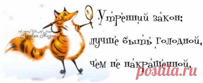 Обо всем / Утренний закон: лучше быть голодной, чем не накрашенной