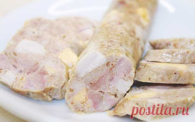 Домашняя куриная колбаса со свининой и сыром - Простые рецепты Овкусе.ру