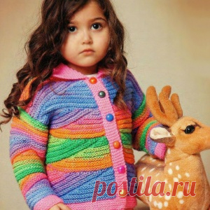 ВЯЖЕМ. Радужная кофточка с необычным узором - МирТесен
