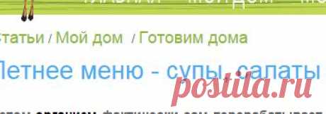Летнее меню - супы, салаты и напиток стройности. Готовим дома . Мой дом . Статьи MISSUS.RU