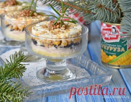 Салат с кукурузой, ветчиной и грецким орехом, пошаговый рецепт на 2701 ккал, фото, ингредиенты - gapapolya