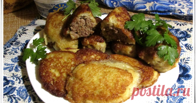 Драники и колдуны на ужин (из сырого тёртого картофеля)