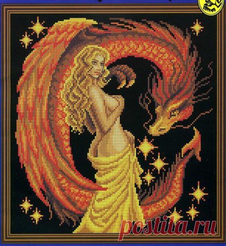 Схема вышивки крестом девушка. Схема вышивки крестиком дракон.  | Домоводство для всей семьи