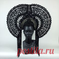 New spin on a fan design I did a few years ago. She is covered in crystals and super sparkly. I seem to be all about the bling lately. :) She will be available in my shop tomorrow. www.etsy.com/shop/MissGDesignsShop @missgdesigns #headdress #headpiece #crown #fans #lace #queen #goddess #black #bling #missgdesigns
