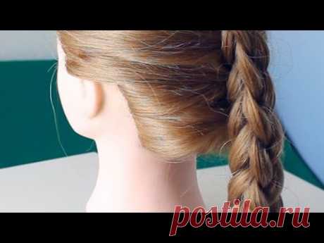 Квадратная 3D коса из 3 прядей. Box (four-sided) French or 3D 3 strand braid tutorial.