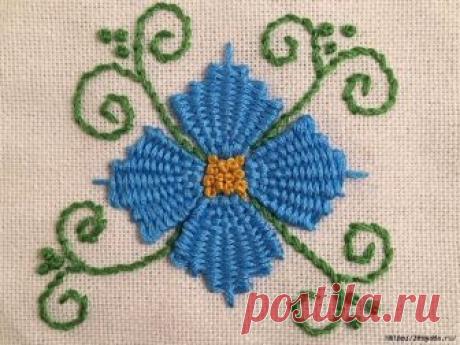Красивая вышивка, сделанная переплетением нитей — Сделай сам, идеи для творчества - DIY Ideas