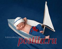 Newborn Sailor Photo Prop/ Nautical Newborn Prop/Sailor Hat…