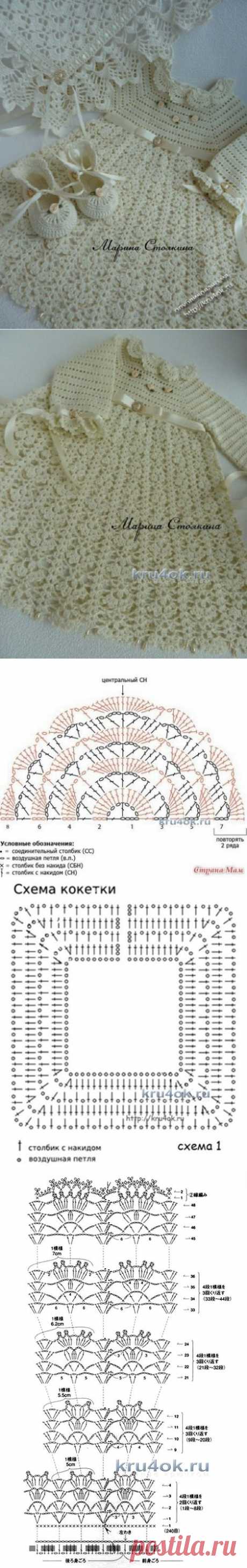 Платье, плед и пинетки для девочки - вязание крючком на kru4ok.ru