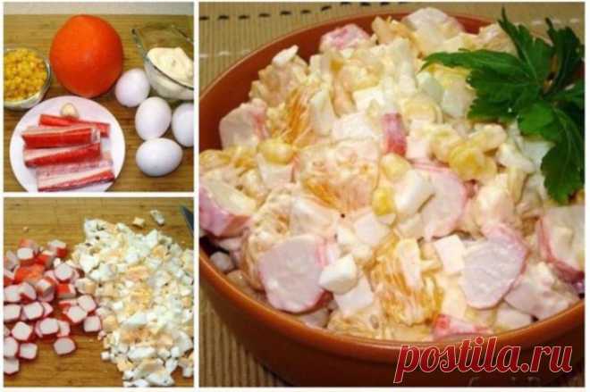 Салаты с крабовыми палочками — 10 рецептов самых вкусных салатов