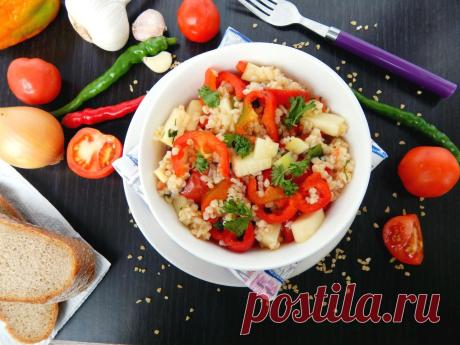 Салат с булгуром и овощами