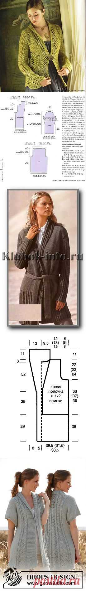 Ажурный кардиган без застежки крючком от Anthropologie + узоры + выкройка.
