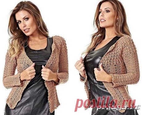 Ажурный кардиган крючком для себя
Описание и схема: https://prjaga.ru/vyazanie-dlya-zhenshchin/palto-kardi..