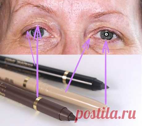 Не понимаю, почему женщины 50+ не пользуются приемом: сочетание 2 карандашей, которое очень освежает взгляд | О макияже СмиКорина | Пульс Mail.ru