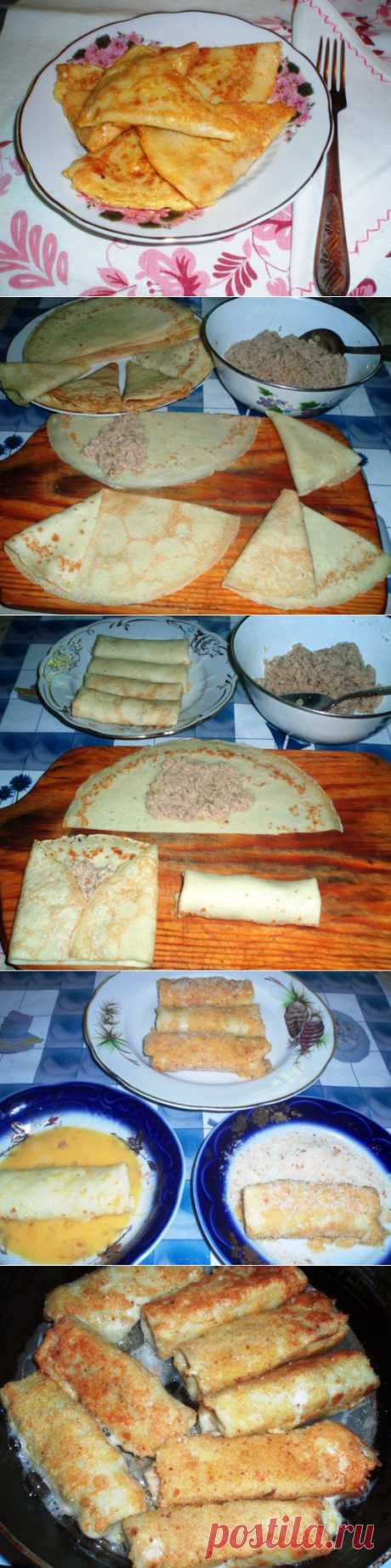 Вкуснейшие блинчики с мясом - Простые рецепты Овкусе.ру