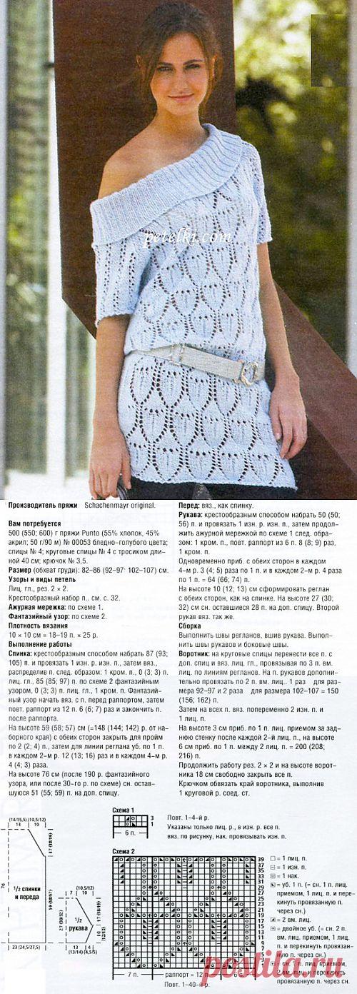 Ажурная туника реглан.