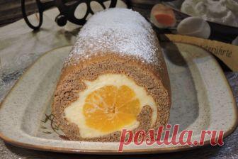 Руло с ванилов крем и мандарини