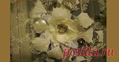 Цветок - шляпка свадебная из ткани |Горячие кружева. Гильоширование или выжигание по ткани