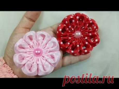 Grosgrain ribbon Width 2.5 cm length 11 cm, Tutorial Simple Kanzashi Flower || Kembang Goyang . PLEASE FOLLOW MY OFFICIAL INSTAGRAM https://www.instagram.com...