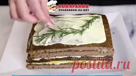 Быстрый ПЕЧЕНОЧНЫЙ ТОРТ из Куриной печени на НОВОГОДНИЙ СТОЛ 2024