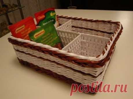 Как сплести коробочку с перегородками